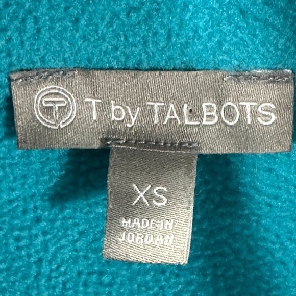 T by Talbots Jacket Womens XS Full Zip Blue Green Stretch Zip Pockets - Picture 5 of 7